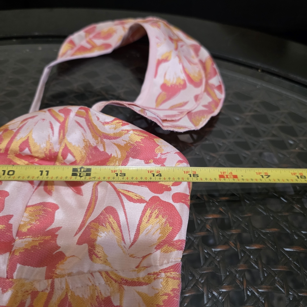 Lulu's Floral Fitted Dress in Pink and Orange Midi Mermaid - Picture 5 of 6